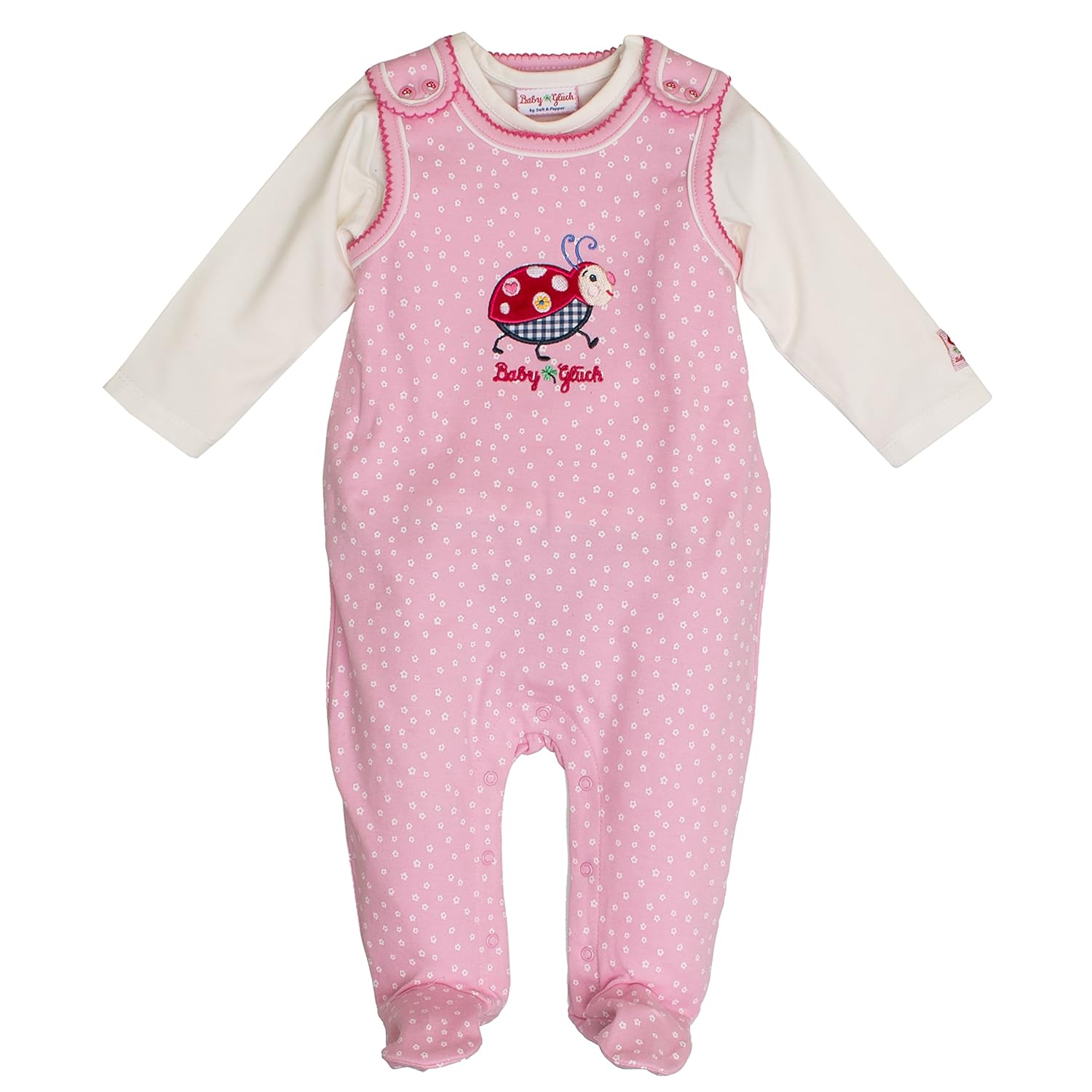 盐和辣椒瓶婴儿女童 bg 连体裤连印花布 k01fer footies